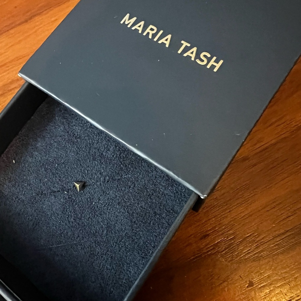 Maria Tash Faceted Triangle Threaded Stud Earring -Small